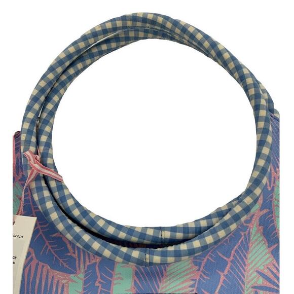 Vineyard Vines Martha's Vineyard Island Palm Tree Print Hibiscus Tote Bag NEW - Picture 8 of 10